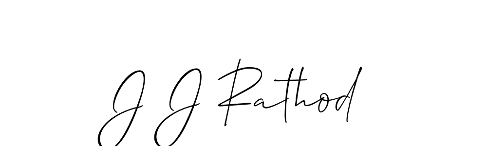 Design your own signature with our free online signature maker. With this signature software, you can create a handwritten (Allison_Script) signature for name J J Rathod. J J Rathod signature style 2 images and pictures png