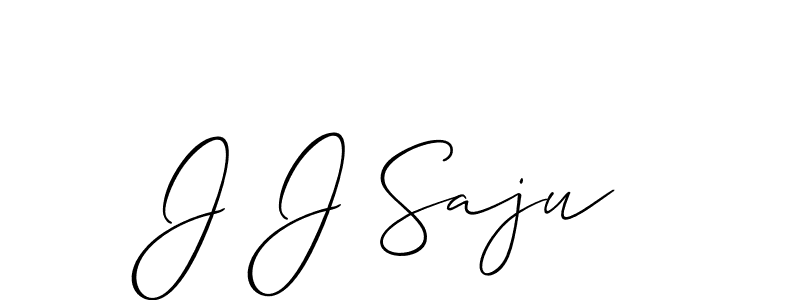 Also we have J J Saju name is the best signature style. Create professional handwritten signature collection using Allison_Script autograph style. J J Saju signature style 2 images and pictures png