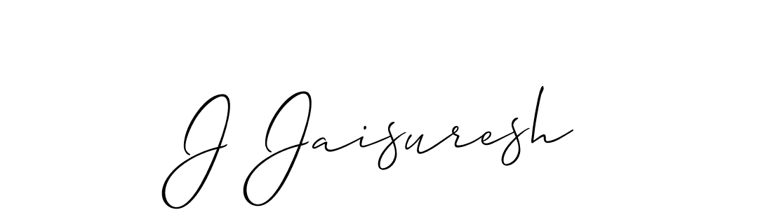 Also we have J Jaisuresh name is the best signature style. Create professional handwritten signature collection using Allison_Script autograph style. J Jaisuresh signature style 2 images and pictures png