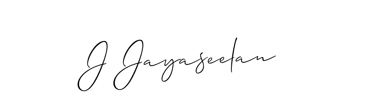 Allison_Script is a professional signature style that is perfect for those who want to add a touch of class to their signature. It is also a great choice for those who want to make their signature more unique. Get J Jayaseelan name to fancy signature for free. J Jayaseelan signature style 2 images and pictures png