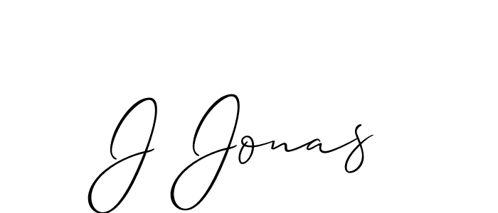 How to make J Jonas name signature. Use Allison_Script style for creating short signs online. This is the latest handwritten sign. J Jonas signature style 2 images and pictures png