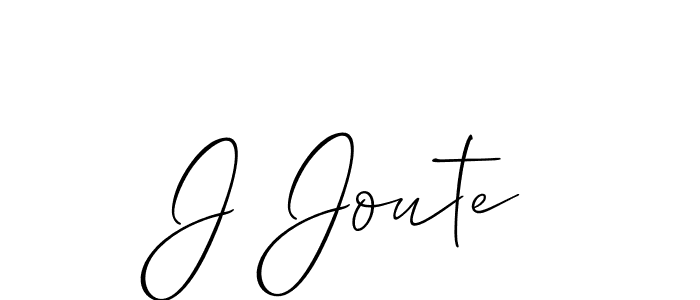 You should practise on your own different ways (Allison_Script) to write your name (J Joute) in signature. don't let someone else do it for you. J Joute signature style 2 images and pictures png