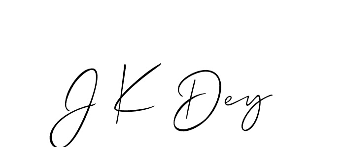 How to make J K Dey signature? Allison_Script is a professional autograph style. Create handwritten signature for J K Dey name. J K Dey signature style 2 images and pictures png