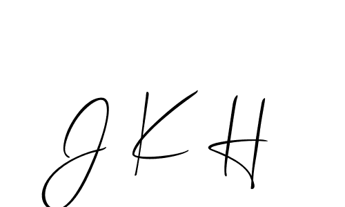 Make a beautiful signature design for name J K H. With this signature (Allison_Script) style, you can create a handwritten signature for free. J K H signature style 2 images and pictures png