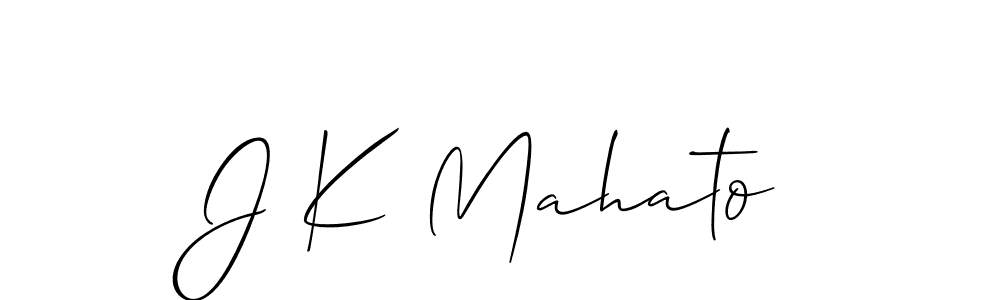 Make a short J K Mahato signature style. Manage your documents anywhere anytime using Allison_Script. Create and add eSignatures, submit forms, share and send files easily. J K Mahato signature style 2 images and pictures png