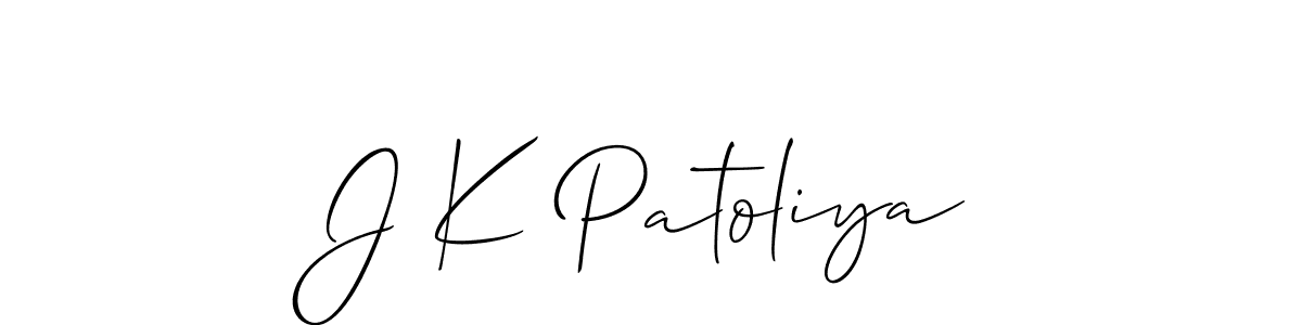 It looks lik you need a new signature style for name J K Patoliya. Design unique handwritten (Allison_Script) signature with our free signature maker in just a few clicks. J K Patoliya signature style 2 images and pictures png