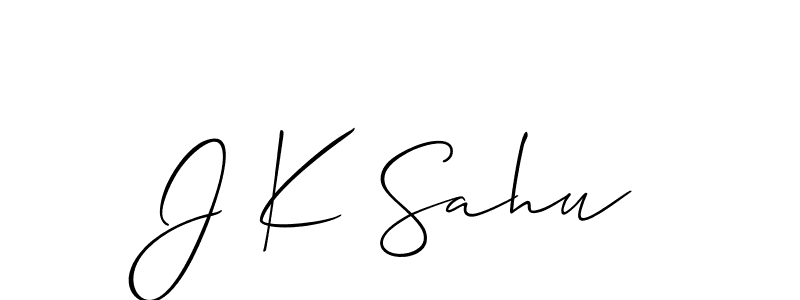 if you are searching for the best signature style for your name J K Sahu. so please give up your signature search. here we have designed multiple signature styles  using Allison_Script. J K Sahu signature style 2 images and pictures png