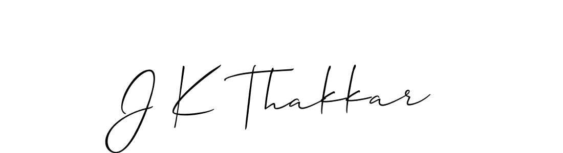 Use a signature maker to create a handwritten signature online. With this signature software, you can design (Allison_Script) your own signature for name J K Thakkar. J K Thakkar signature style 2 images and pictures png