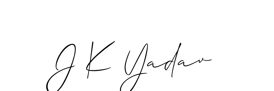 Create a beautiful signature design for name J K Yadav. With this signature (Allison_Script) fonts, you can make a handwritten signature for free. J K Yadav signature style 2 images and pictures png