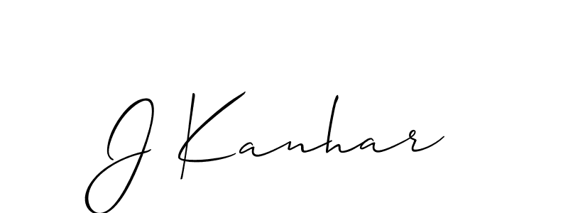 if you are searching for the best signature style for your name J Kanhar. so please give up your signature search. here we have designed multiple signature styles  using Allison_Script. J Kanhar signature style 2 images and pictures png