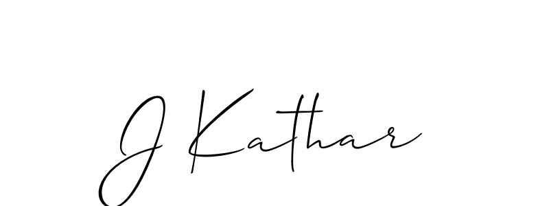 The best way (Allison_Script) to make a short signature is to pick only two or three words in your name. The name J Kathar include a total of six letters. For converting this name. J Kathar signature style 2 images and pictures png