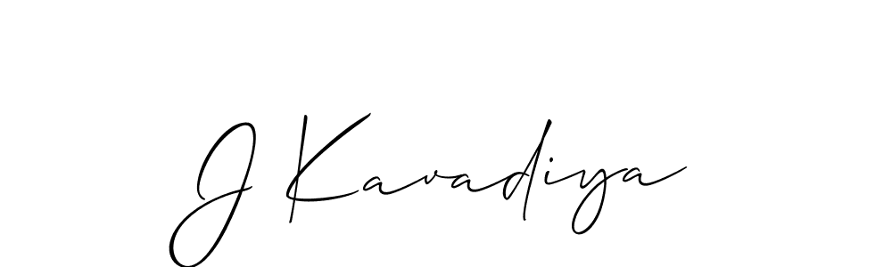 Create a beautiful signature design for name J Kavadiya. With this signature (Allison_Script) fonts, you can make a handwritten signature for free. J Kavadiya signature style 2 images and pictures png