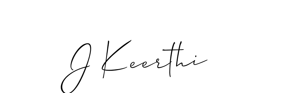 Design your own signature with our free online signature maker. With this signature software, you can create a handwritten (Allison_Script) signature for name J Keerthi. J Keerthi signature style 2 images and pictures png