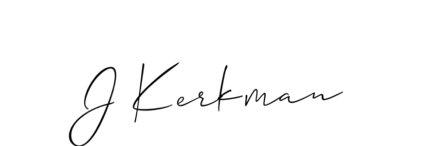 Use a signature maker to create a handwritten signature online. With this signature software, you can design (Allison_Script) your own signature for name J Kerkman. J Kerkman signature style 2 images and pictures png