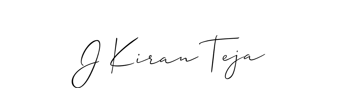 The best way (Allison_Script) to make a short signature is to pick only two or three words in your name. The name J Kiran Teja include a total of six letters. For converting this name. J Kiran Teja signature style 2 images and pictures png