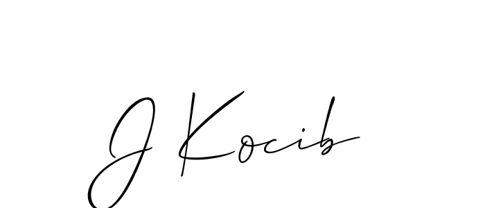 Also we have J Kocib name is the best signature style. Create professional handwritten signature collection using Allison_Script autograph style. J Kocib signature style 2 images and pictures png