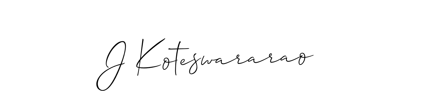 The best way (Allison_Script) to make a short signature is to pick only two or three words in your name. The name J Koteswararao include a total of six letters. For converting this name. J Koteswararao signature style 2 images and pictures png
