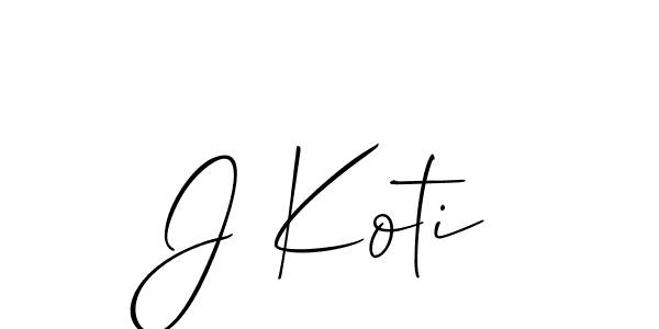 How to make J Koti name signature. Use Allison_Script style for creating short signs online. This is the latest handwritten sign. J Koti signature style 2 images and pictures png