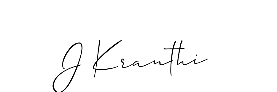 Use a signature maker to create a handwritten signature online. With this signature software, you can design (Allison_Script) your own signature for name J Kranthi. J Kranthi signature style 2 images and pictures png