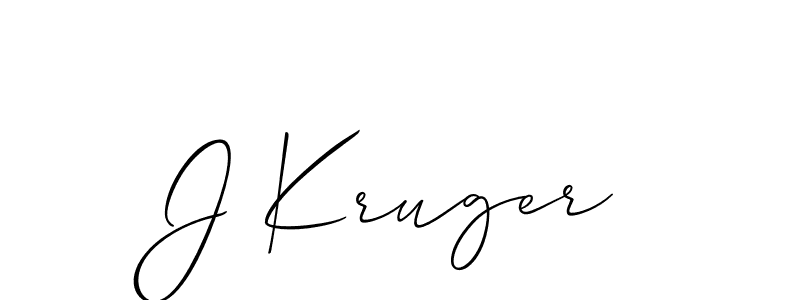 Make a beautiful signature design for name J Kruger. With this signature (Allison_Script) style, you can create a handwritten signature for free. J Kruger signature style 2 images and pictures png