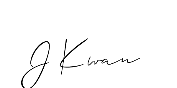 How to make J Kwan name signature. Use Allison_Script style for creating short signs online. This is the latest handwritten sign. J Kwan signature style 2 images and pictures png