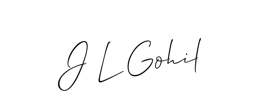 Create a beautiful signature design for name J L Gohil. With this signature (Allison_Script) fonts, you can make a handwritten signature for free. J L Gohil signature style 2 images and pictures png