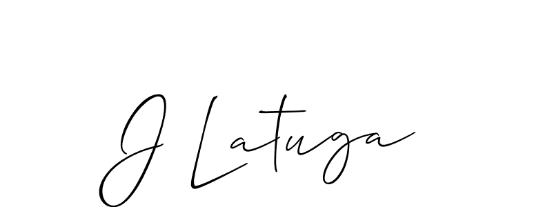 Make a short J Latuga signature style. Manage your documents anywhere anytime using Allison_Script. Create and add eSignatures, submit forms, share and send files easily. J Latuga signature style 2 images and pictures png