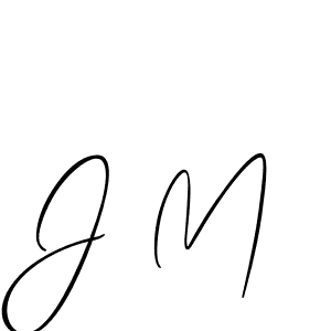 Make a beautiful signature design for name J M. With this signature (Allison_Script) style, you can create a handwritten signature for free. J M signature style 2 images and pictures png