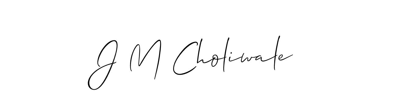 The best way (Allison_Script) to make a short signature is to pick only two or three words in your name. The name J M Choliwale include a total of six letters. For converting this name. J M Choliwale signature style 2 images and pictures png