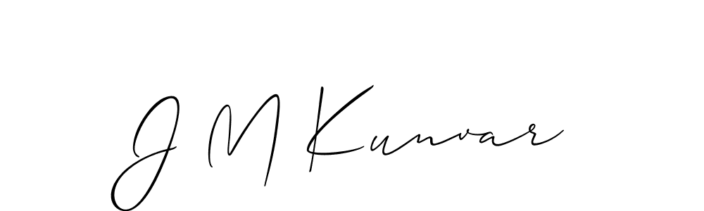 Allison_Script is a professional signature style that is perfect for those who want to add a touch of class to their signature. It is also a great choice for those who want to make their signature more unique. Get J M Kunvar name to fancy signature for free. J M Kunvar signature style 2 images and pictures png