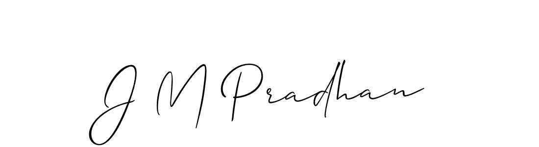 How to make J M Pradhan name signature. Use Allison_Script style for creating short signs online. This is the latest handwritten sign. J M Pradhan signature style 2 images and pictures png