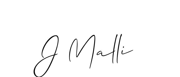 Create a beautiful signature design for name J Malli. With this signature (Allison_Script) fonts, you can make a handwritten signature for free. J Malli signature style 2 images and pictures png