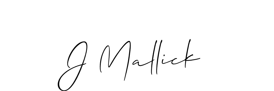 Use a signature maker to create a handwritten signature online. With this signature software, you can design (Allison_Script) your own signature for name J Mallick. J Mallick signature style 2 images and pictures png