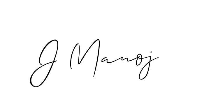 Make a beautiful signature design for name J Manoj. With this signature (Allison_Script) style, you can create a handwritten signature for free. J Manoj signature style 2 images and pictures png