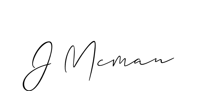 Design your own signature with our free online signature maker. With this signature software, you can create a handwritten (Allison_Script) signature for name J Mcman. J Mcman signature style 2 images and pictures png