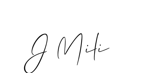 J Mili stylish signature style. Best Handwritten Sign (Allison_Script) for my name. Handwritten Signature Collection Ideas for my name J Mili. J Mili signature style 2 images and pictures png