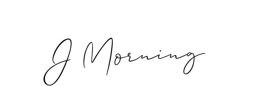Design your own signature with our free online signature maker. With this signature software, you can create a handwritten (Allison_Script) signature for name J Morning. J Morning signature style 2 images and pictures png
