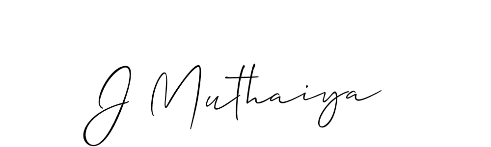 Use a signature maker to create a handwritten signature online. With this signature software, you can design (Allison_Script) your own signature for name J Muthaiya. J Muthaiya signature style 2 images and pictures png