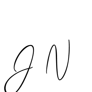 The best way (Allison_Script) to make a short signature is to pick only two or three words in your name. The name J N include a total of six letters. For converting this name. J N signature style 2 images and pictures png
