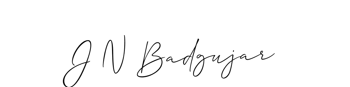 Make a beautiful signature design for name J N Badgujar. With this signature (Allison_Script) style, you can create a handwritten signature for free. J N Badgujar signature style 2 images and pictures png