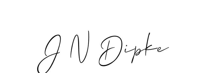 How to make J N Dipke signature? Allison_Script is a professional autograph style. Create handwritten signature for J N Dipke name. J N Dipke signature style 2 images and pictures png