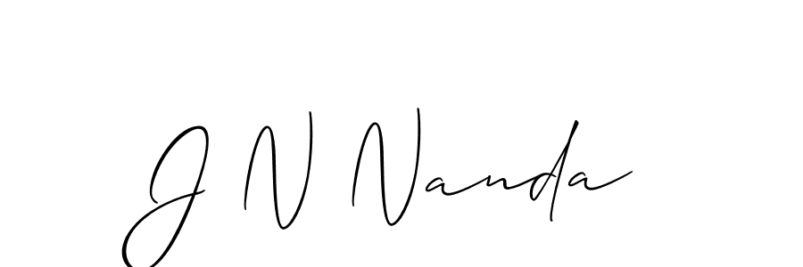 Create a beautiful signature design for name J N Nanda. With this signature (Allison_Script) fonts, you can make a handwritten signature for free. J N Nanda signature style 2 images and pictures png