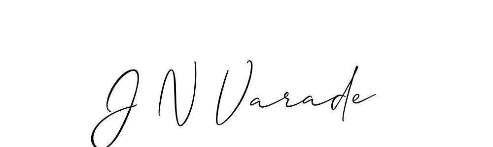 How to make J N Varade name signature. Use Allison_Script style for creating short signs online. This is the latest handwritten sign. J N Varade signature style 2 images and pictures png