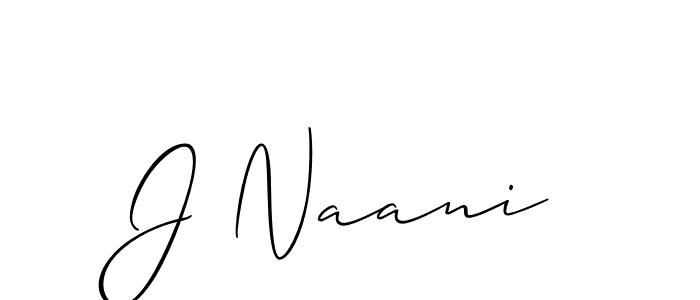 The best way (Allison_Script) to make a short signature is to pick only two or three words in your name. The name J Naani include a total of six letters. For converting this name. J Naani signature style 2 images and pictures png