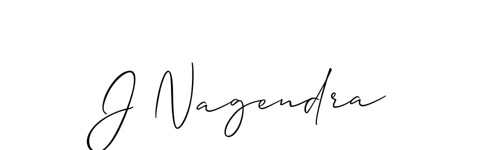 Use a signature maker to create a handwritten signature online. With this signature software, you can design (Allison_Script) your own signature for name J Nagendra. J Nagendra signature style 2 images and pictures png