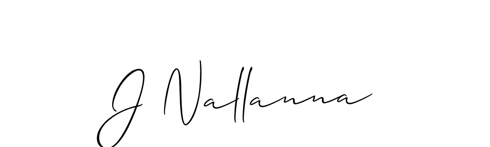Design your own signature with our free online signature maker. With this signature software, you can create a handwritten (Allison_Script) signature for name J Nallanna. J Nallanna signature style 2 images and pictures png