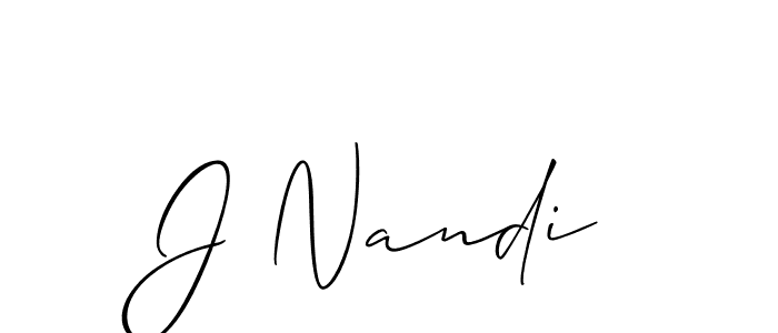 if you are searching for the best signature style for your name J Nandi. so please give up your signature search. here we have designed multiple signature styles  using Allison_Script. J Nandi signature style 2 images and pictures png