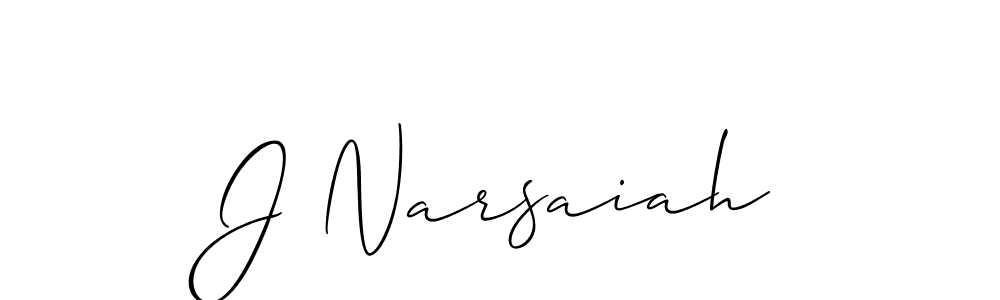 Use a signature maker to create a handwritten signature online. With this signature software, you can design (Allison_Script) your own signature for name J Narsaiah. J Narsaiah signature style 2 images and pictures png