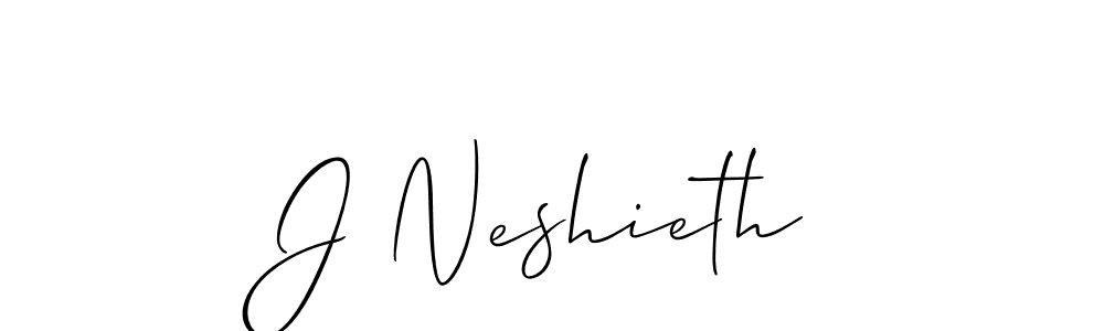 Design your own signature with our free online signature maker. With this signature software, you can create a handwritten (Allison_Script) signature for name J Neshieth. J Neshieth signature style 2 images and pictures png