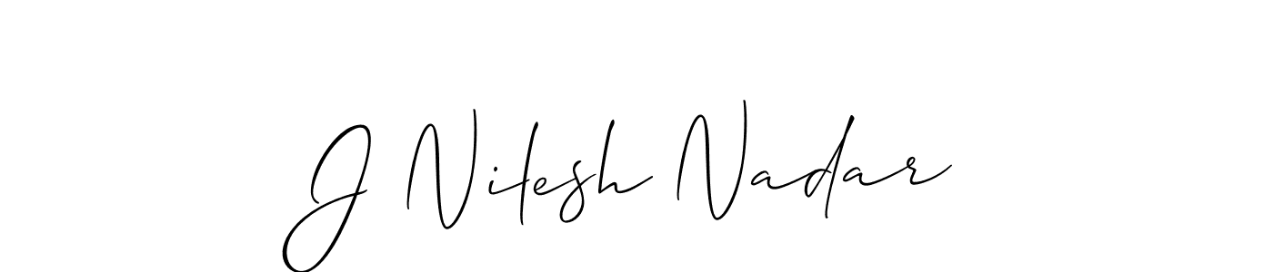 Make a beautiful signature design for name J Nilesh Nadar. With this signature (Allison_Script) style, you can create a handwritten signature for free. J Nilesh Nadar signature style 2 images and pictures png
